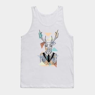 Geometric Deer Design Tank Top